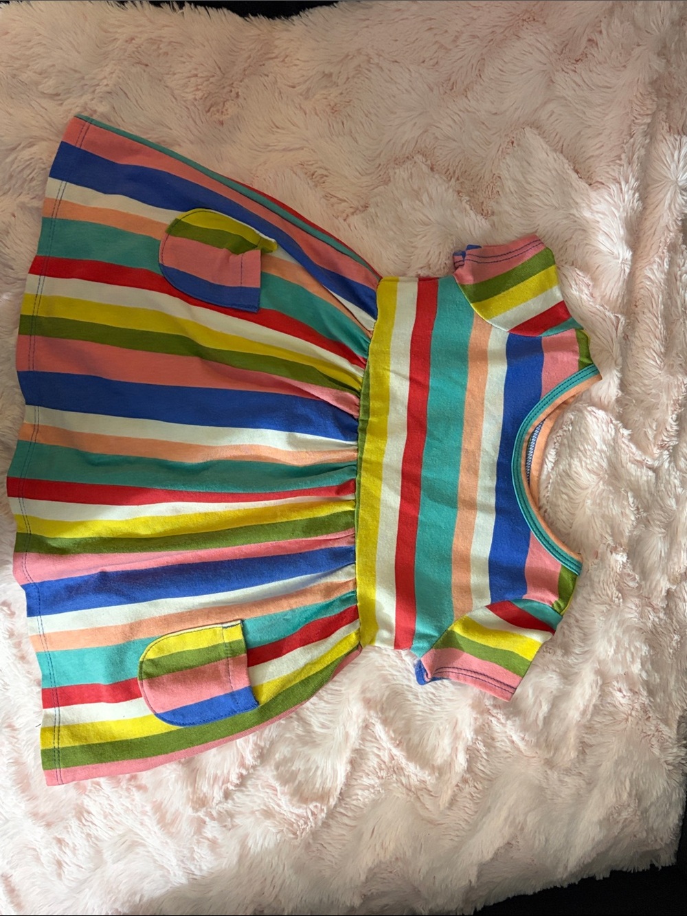 Colorful Rainbow Stripe Girls Dress
